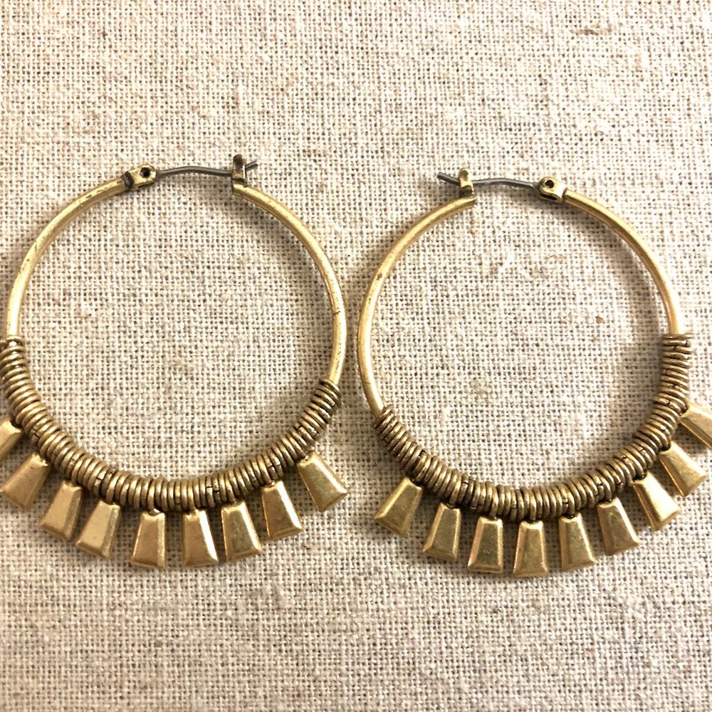 Stella and Dot Gold Hoop Earrings